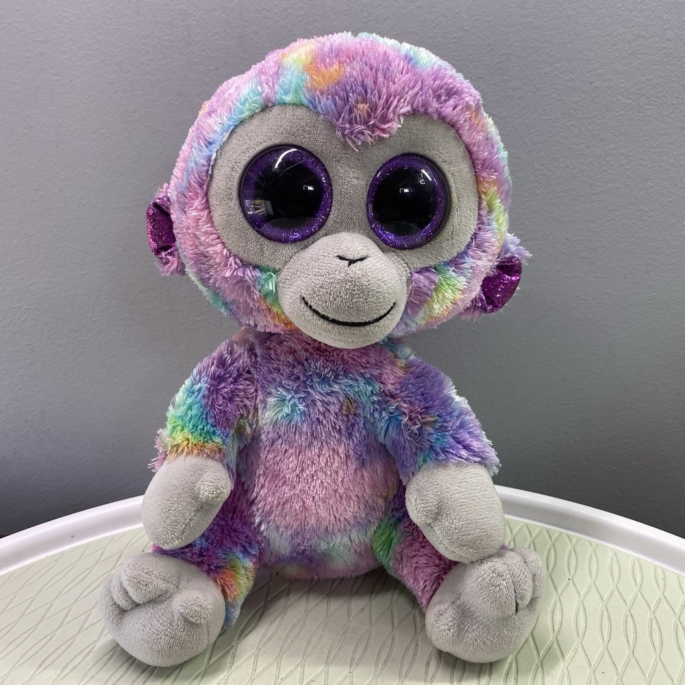 2018 Ty ZURI Pastel Monkey Beanie Plush‎ 9.5" Tall